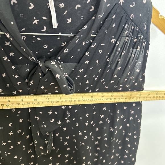 Free People pink and black sleeveless blouse with accent‎ neck ribbon Size S - Picture 5 of 8